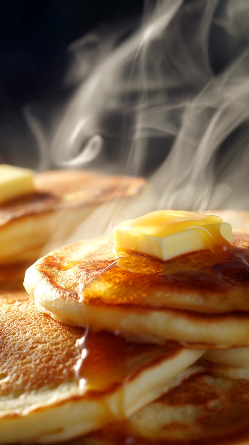 a stack of pancakes with syrup served on a plate ready to be enjoyed - Stock Video