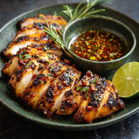 Grilled Chicken With Spicy Sauce — Stock Photo