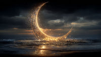 Moonlit Ocean Scene With Sparkling Effects — Stock Photo
