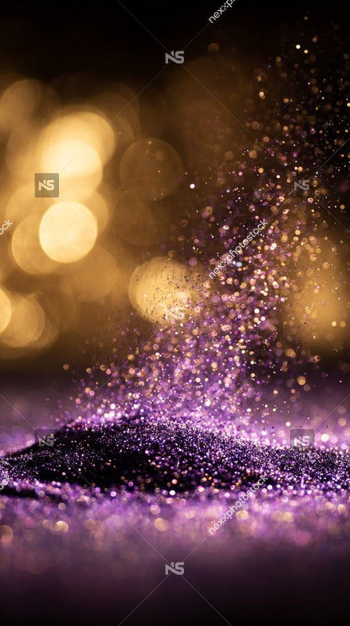 Purple Confetti Explosion With Bokeh Background — Stock Photo