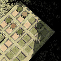 Black And White Illustration Of A Crossword Puzzle With 12 Squares Each Containing A Different Colored Square — Stock Illustration