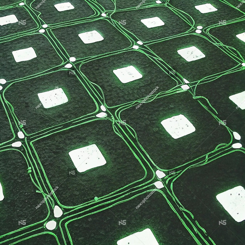 Displays A Close Up View Of A Surface With A Pattern Consisting Of Green Hexagons Arranged In A Grid Like Fashion — Stock Illustration