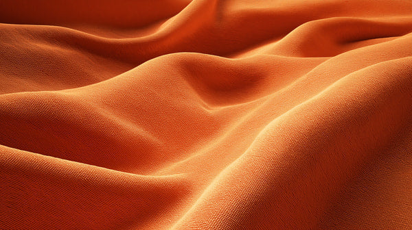 Close Up Of A Textured Orange Blanket With Visible Stitching And Creases Set Against A Blurred Background — Stock Photo
