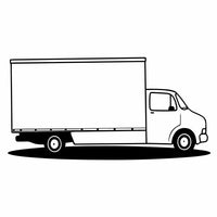 A Large White Truck Driving Down A Road — Stock Vector