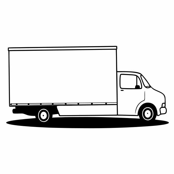 A Large White Truck Driving Down A Road — Stock Vector