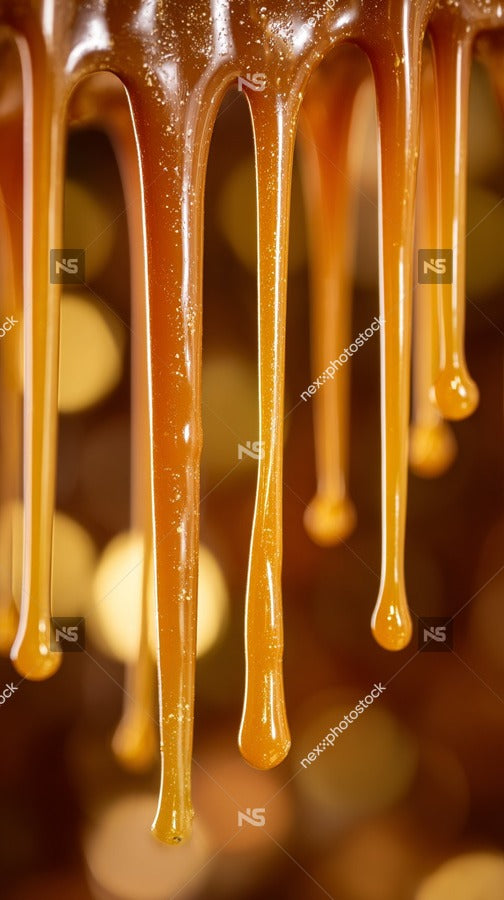 Caramel Dripping From Chocolate — Stock Photo