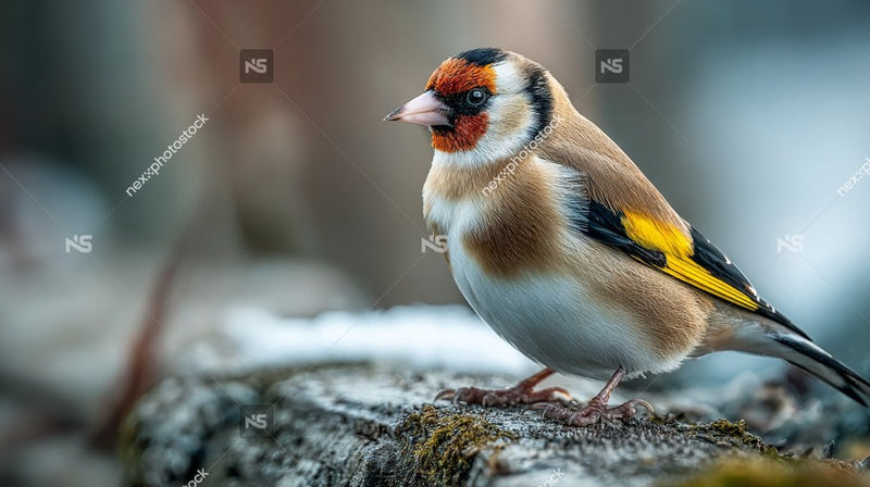 A Bird With A Red Head Perched On A Rock — Stock Photo