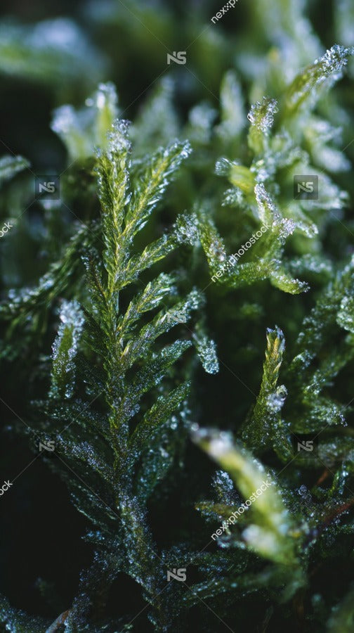 Mossy Plant With Water Droplets — Stock Photo