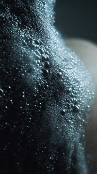 Close Up Of A Person S Face With Black Specks On Their Skin — Stock Photo