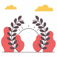 A Stylized Archway With Olive Leaves Set Against A White Background In Two Different Styles — Stock Vector