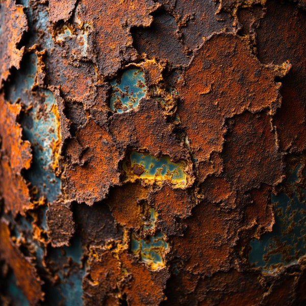 Showcases A Close Up View Of Rusted Metal With Peeling Paint Revealing The Underlying Surface — Stock Photo