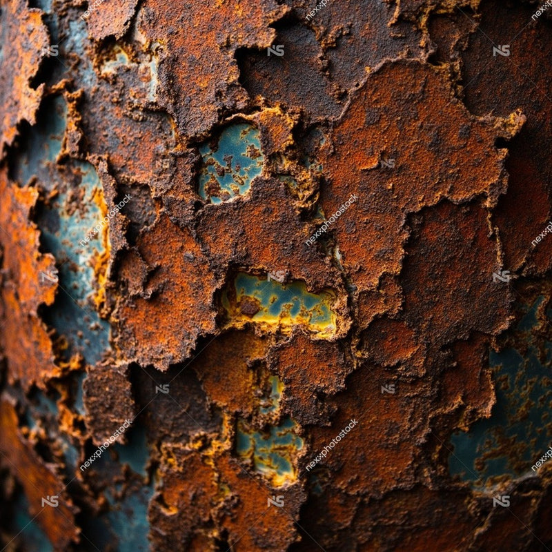 Showcases A Close Up View Of Rusted Metal With Peeling Paint Revealing The Underlying Surface — Stock Photo