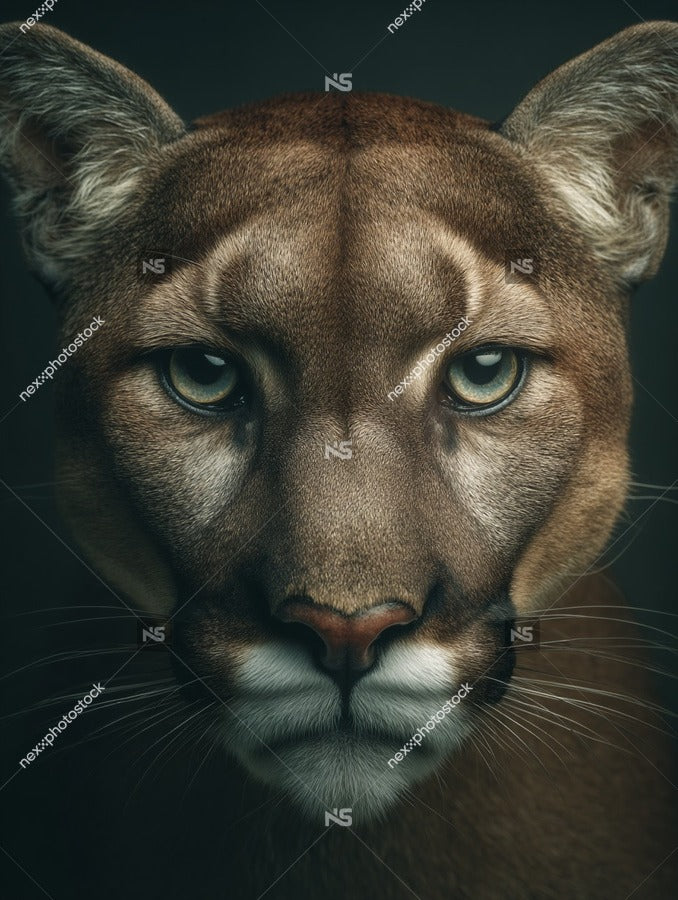 A Majestic Mountain Lion With Striking Eyes And A Powerful Presence Is Captured In This Close Up Portrait — Stock Photo