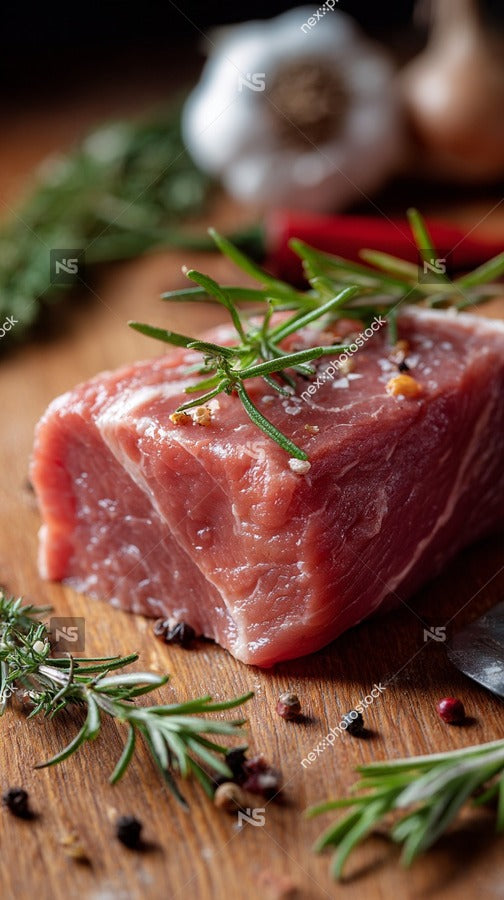 A Cured Meat Beef Pork Is Prominently Displayed On A Wooden Cutting Board — Stock Photo