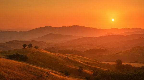 Sunset Over Rolling Hills — Stock Photo
