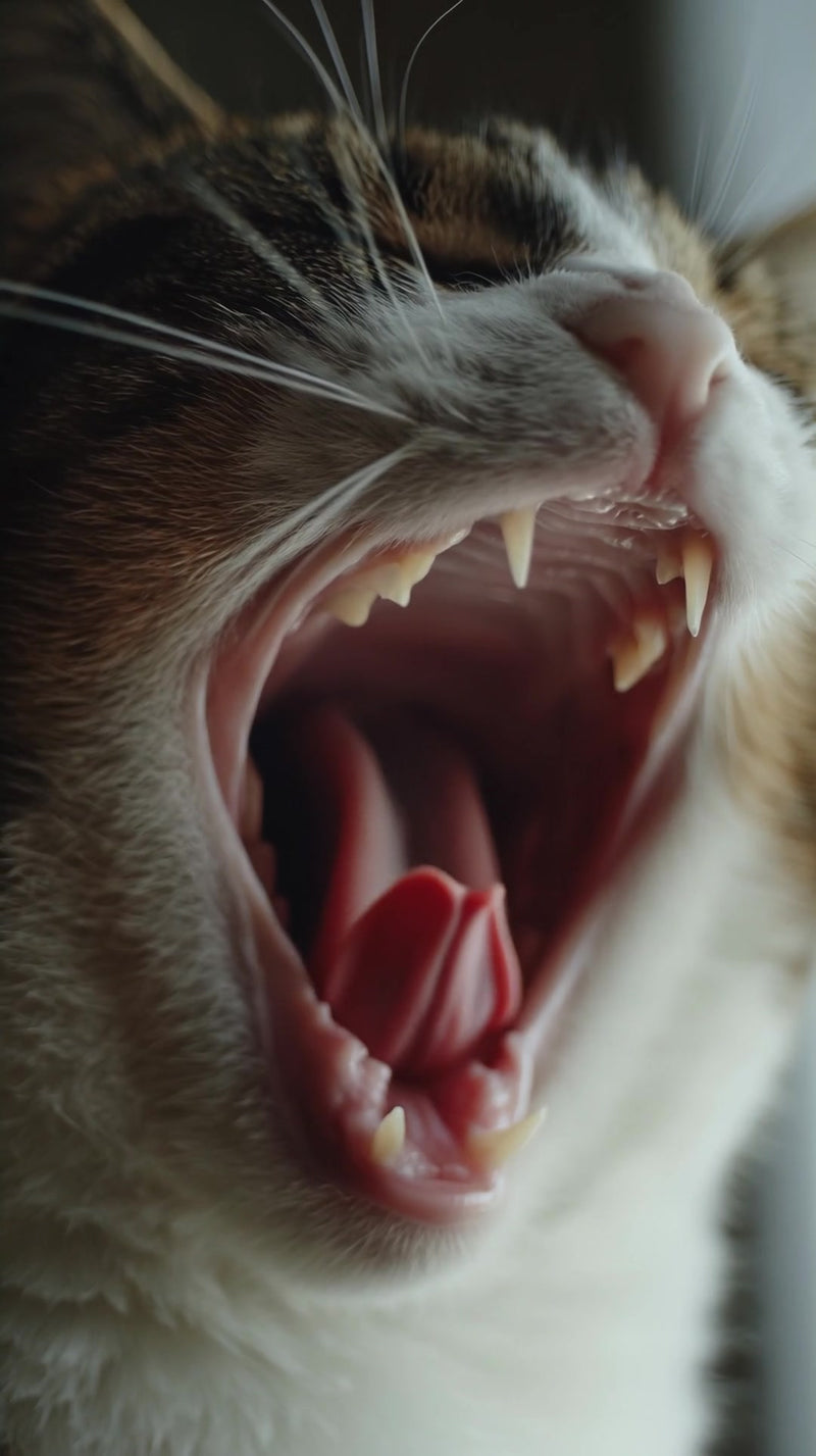 cat with open mouth - Stock Video