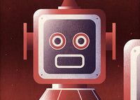 Robot With Red Eyes — Stock Illustration