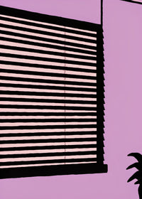 Purple Blinds In Window — Stock Illustration