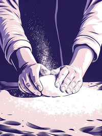 A Person S Hands Are Holding Flour Suggesting They Are Preparing To Make Bread Pastries — Stock Illustration