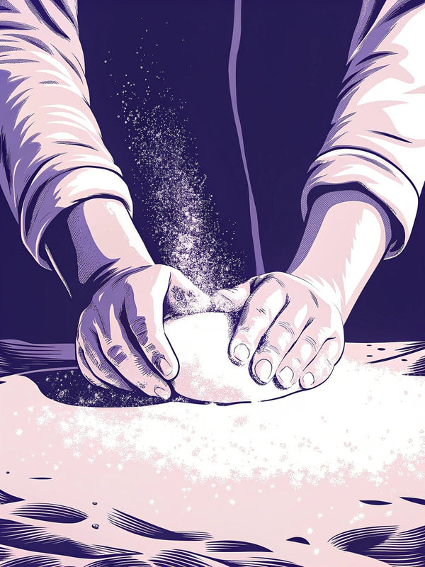 A Person S Hands Are Holding Flour Suggesting They Are Preparing To Make Bread Pastries — Stock Illustration