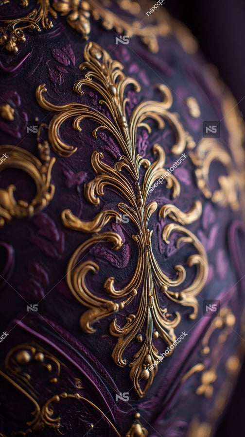 Gold And Purple Velvet Mask — Stock Photo