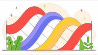 A Vibrant Colorful Wave Like Design With A Gradient Of Hues From Red To Yellow And Blue To Green — Stock Vector