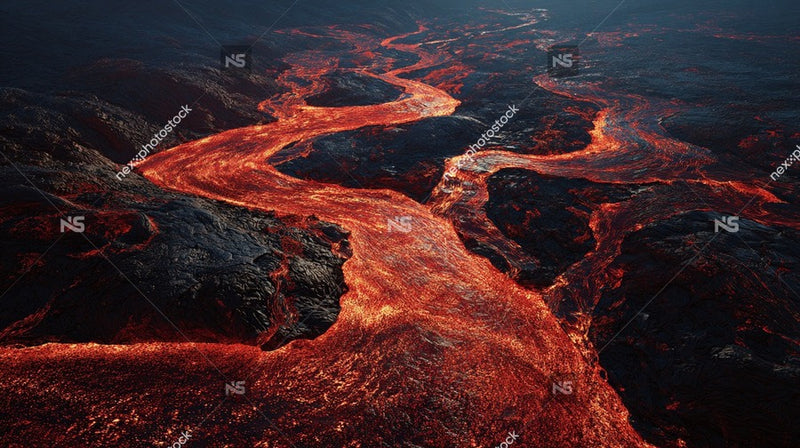 Red Lava Flow In Hawaii — Stock Photo