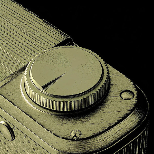 A Close Up Image Of A Vintage Camera With A Dial Showcasing Its Design And Details — Stock Illustration