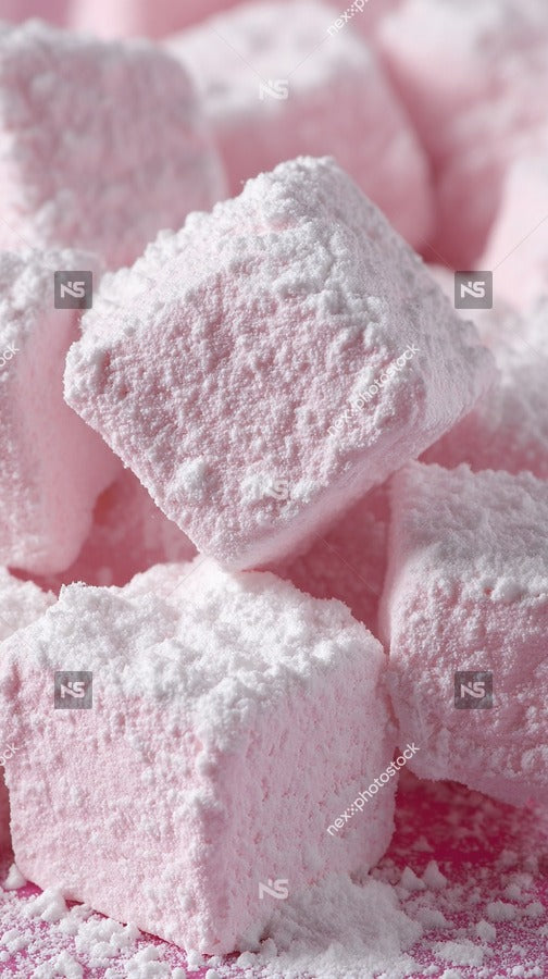 Pink Marshmallow Candy Cubes — Stock Photo