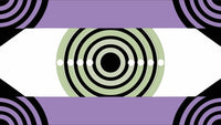 Abstract Pattern A Combination Of Circles And Lines In Various Shades Of Purple Green And White Against A Light Grey Background — Stock Vector