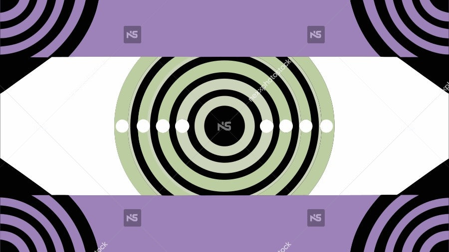 Abstract Pattern A Combination Of Circles And Lines In Various Shades Of Purple Green And White Against A Light Grey Background — Stock Vector