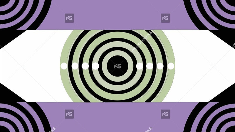 Abstract Pattern A Combination Of Circles And Lines In Various Shades Of Purple Green And White Against A Light Grey Background — Stock Vector