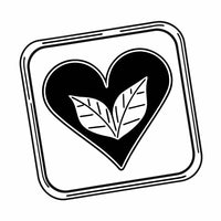 A Black And White Heart Icon With A Leaf Detail Used For A Logo Graphic Design Element — Stock Vector