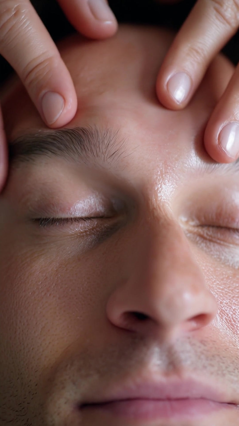 a person s face is visible but it is not clear if they are receiving a facial treatment if them - Stock Video
