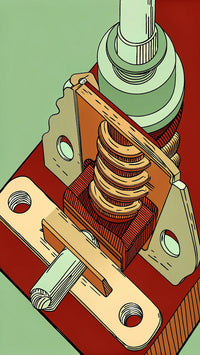 Mechanical Assembly With Visible Springs And Gears Showcasing Intricate Mechanical Components In A Close Up View — Stock Illustration