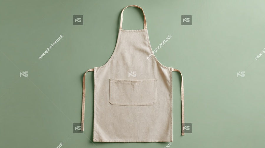A Beige Apron Against A Green Background — Stock Photo