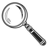 A Black And White Icon Of A Magnifying Glass Commonly Used To Represent Search Investigation Functions — Stock Vector