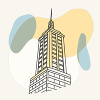 Skyscraper With A Tower On Top — Stock Vector