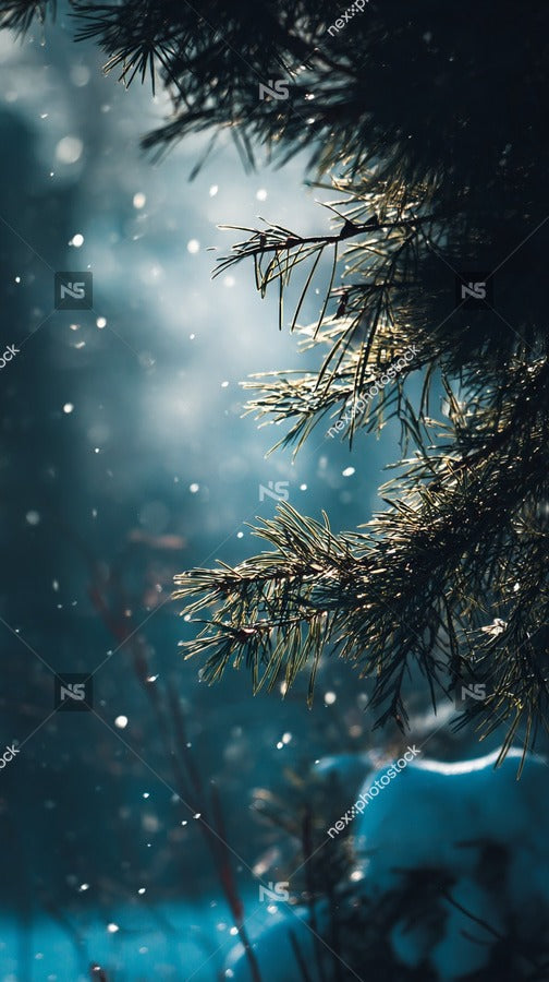 Snowy Pine Tree Silhouette — Stock Photo