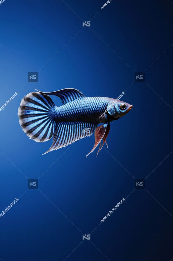 A Blue Koi Fish Swimming In An Aquarium — Stock Photo