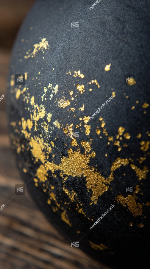 Gold Speckled Black Sphere — Stock Photo