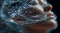 Cosmic Portrait With A Person S Head And Face Centered In The Frame Set Against A Backdrop Of Sparkling Stars And Nebulae — Stock Photo
