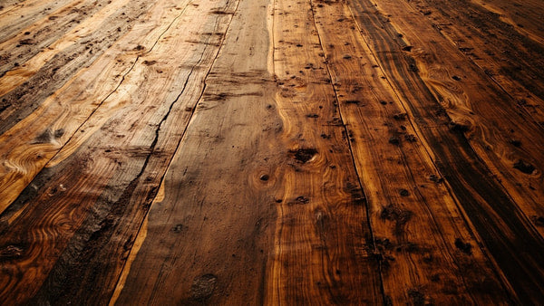 Showcases A Close Up View Of An Old Wooden Floor Exhibiting Signs Of Wear And Tear — Stock Photo