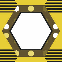 Geometric Pattern With Yellow And Black Hexagons A Central Hexagon With Alternating Yellow And Black Sides Set Against A White Background — Stock Vector