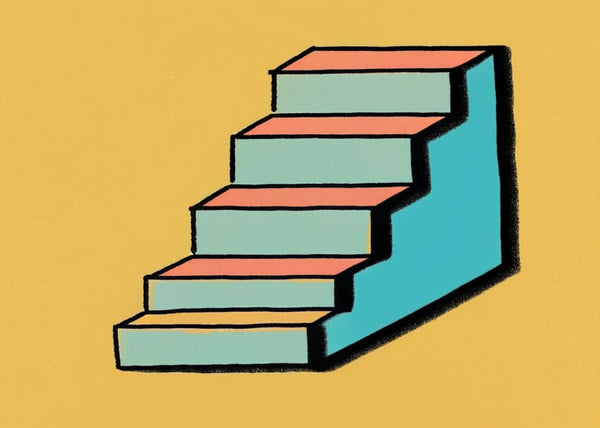 A Five Step Staircase With A Colorful Design — Stock Illustration
