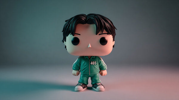 Pop Vinyl Figure Of A Man In A Green Uniform Standing Against A Dark Background — Stock Photo