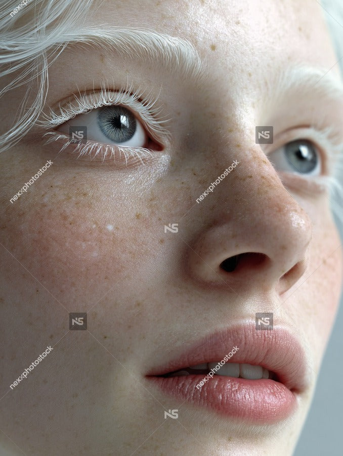 A Close Up Portrait Of A Young Woman With Freckles Looking Directly Into The Camera — Stock Photo