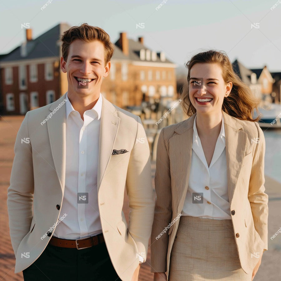 Shows Two Individuals Standing Outdoors In Front Of A Building With Brickwork And A Wooden Fence — Stock Photo