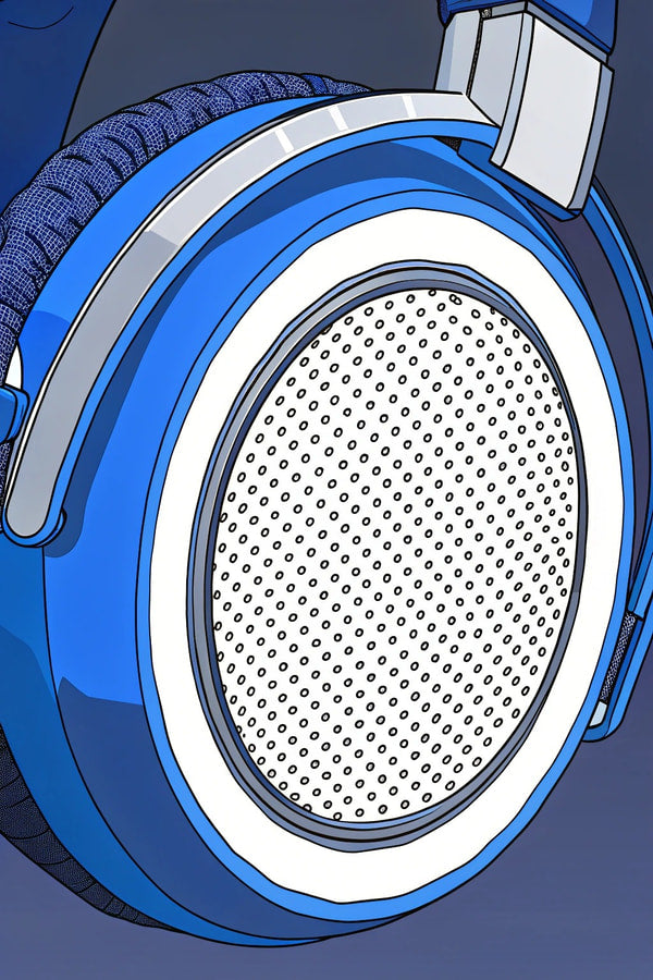 Blue Headphones With Speaker Grill — Stock Illustration
