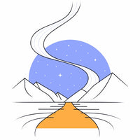 Illustration Of A Mountain Landscape At Night With A Winding Road And Stars In The Sky — Stock Vector